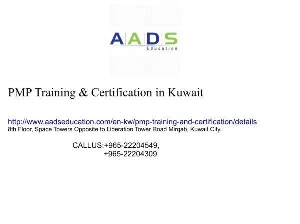 Learn PMP in AADS Education and get Certified at your first Attempt