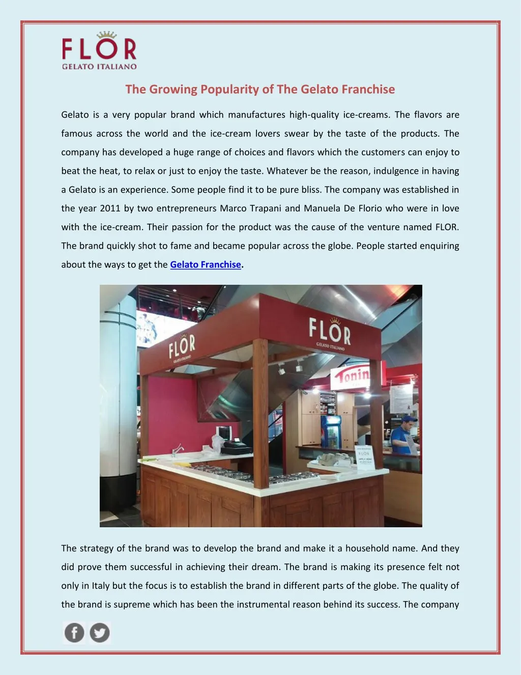 the growing popularity of the gelato franchise