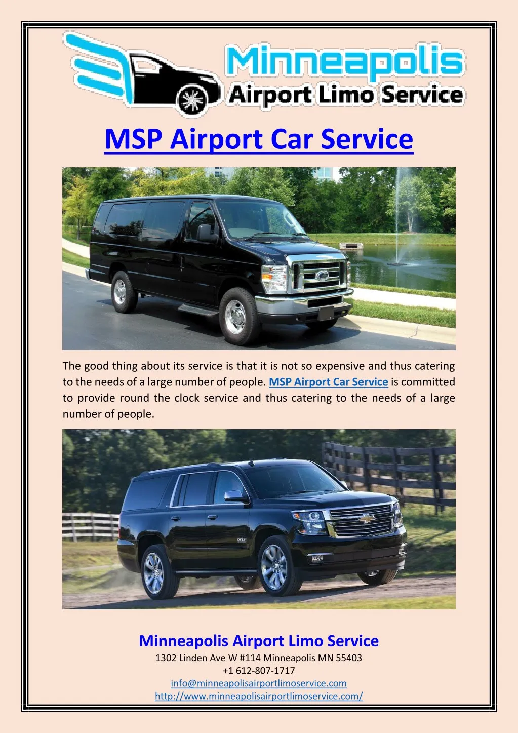msp airport car service