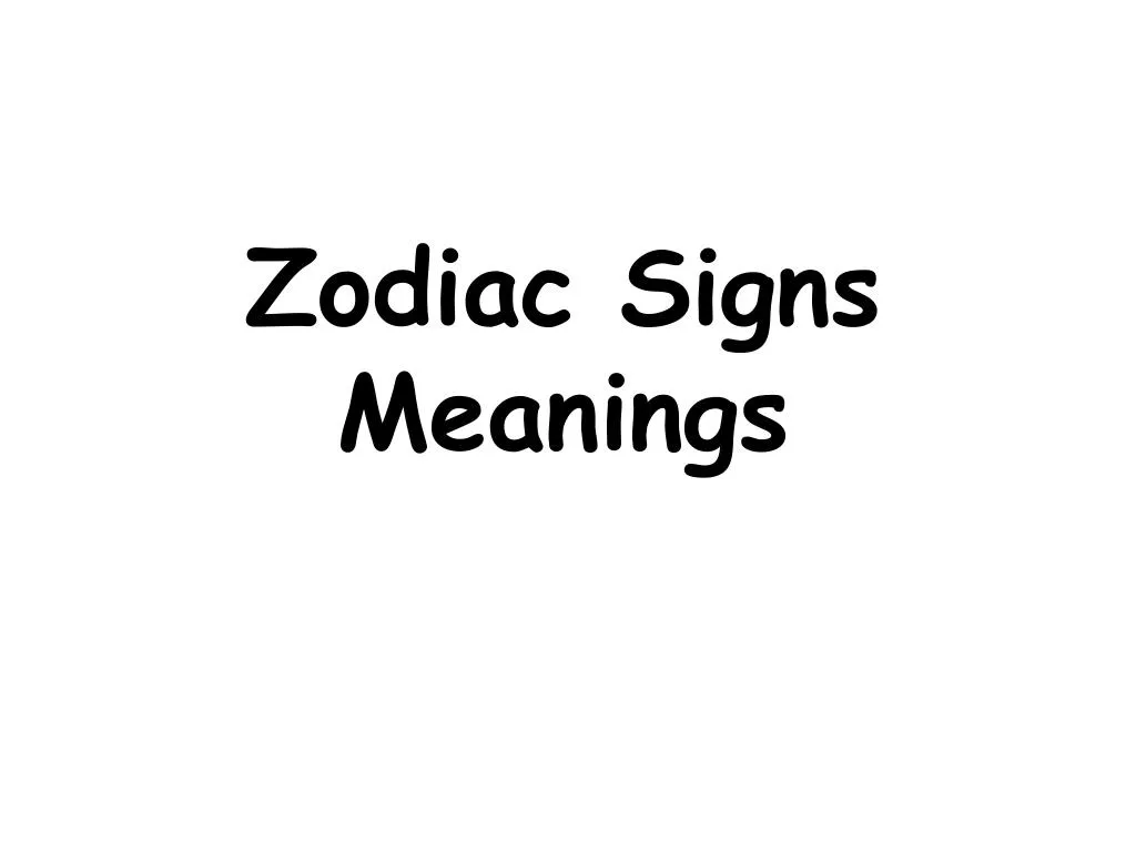 zodiac signs meanings
