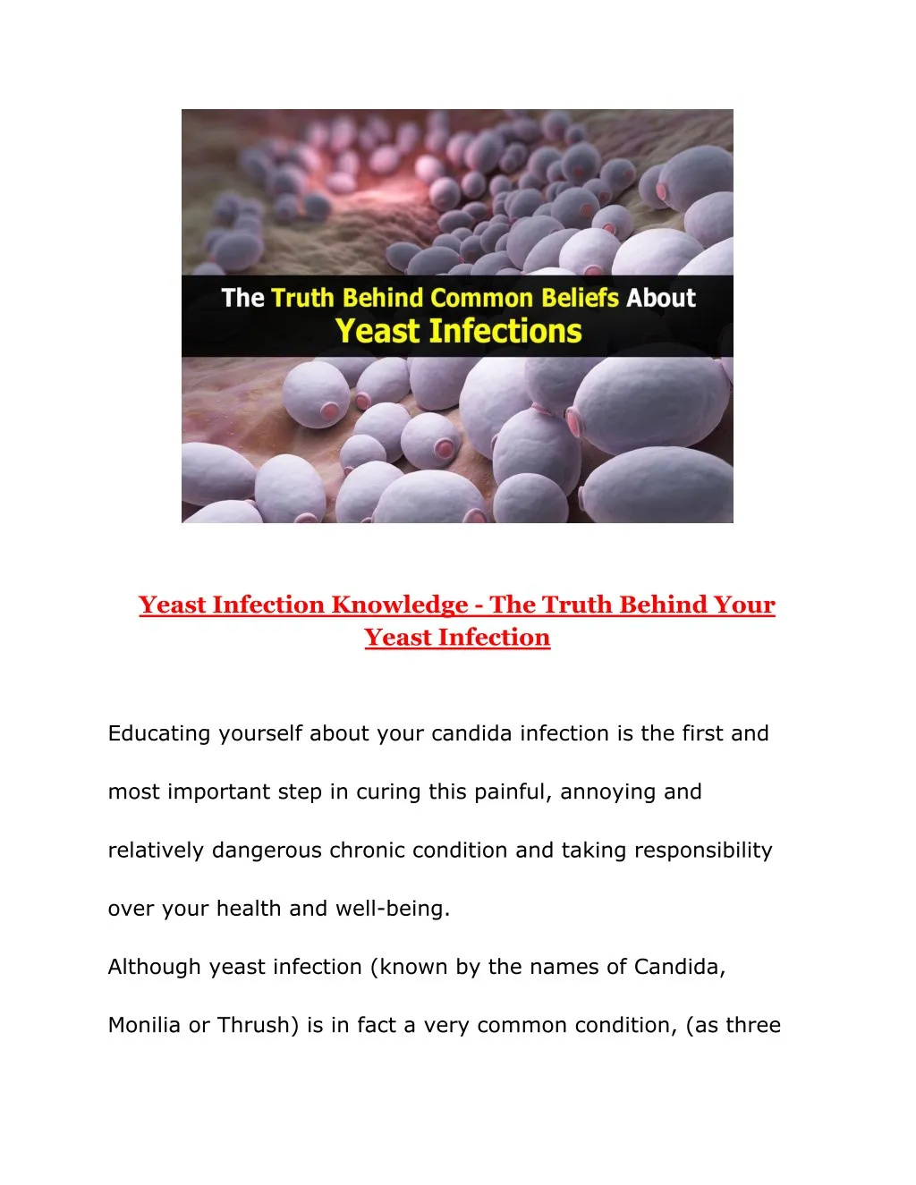 yeast infection knowledge the truth behind your