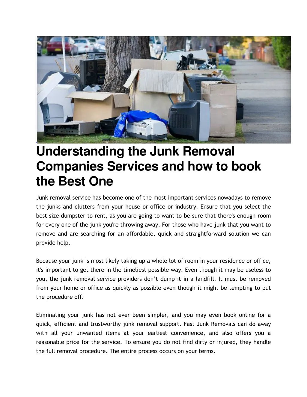 articles understanding the junk removal companies