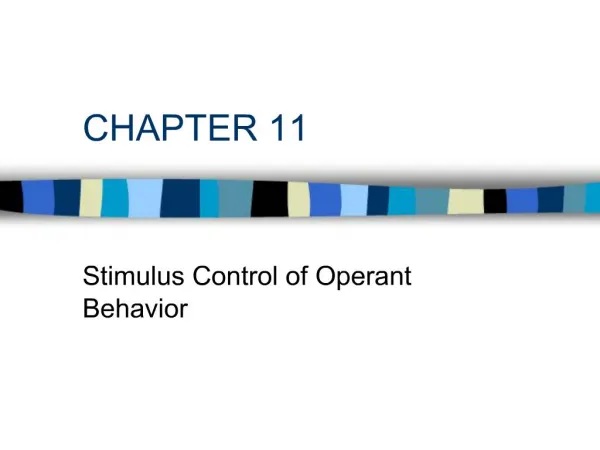 Stimulus Control of Operant Behavior