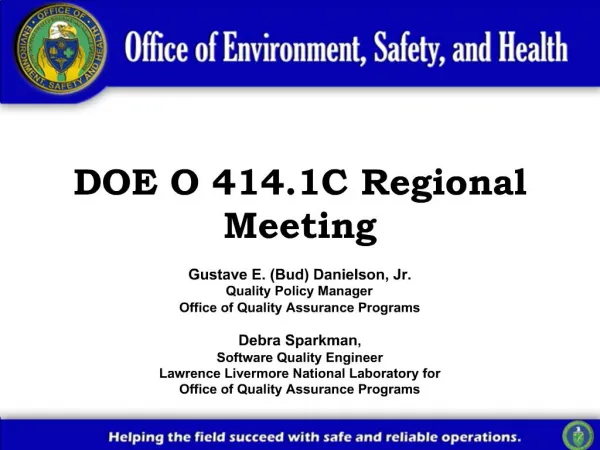 DOE O 414.1C Regional Meeting