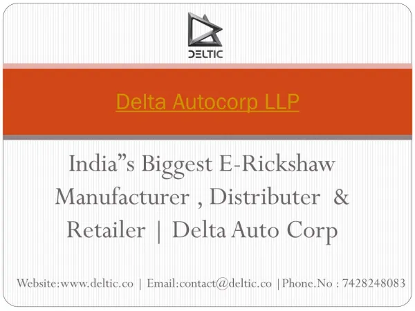 E-Rickshaw dealership in Delhi | Delta Auto Corp