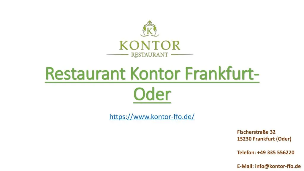 restaurant kontor frankfurt oder