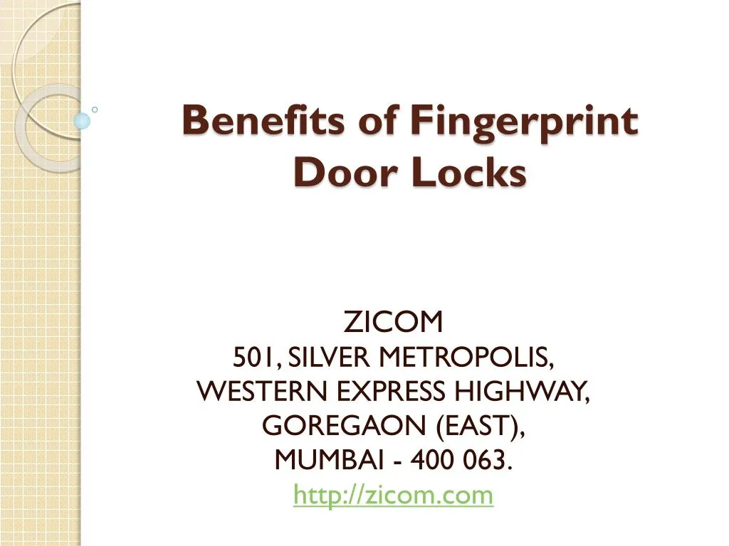benefits of fingerprint door locks