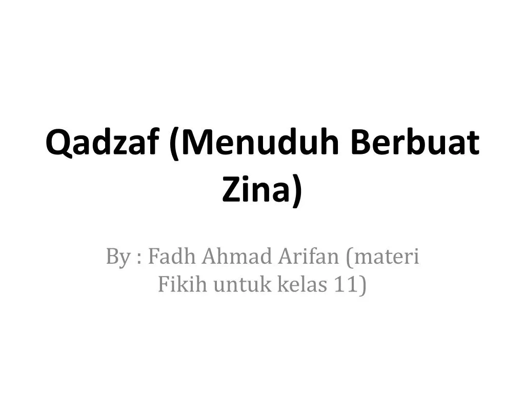 qadzaf menuduh berbuat z ina