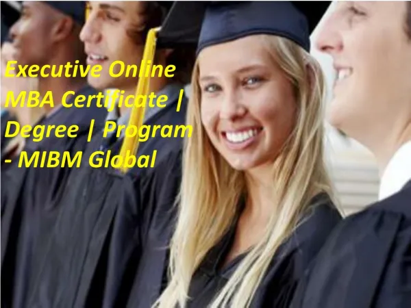 executive online mba certificate degree program