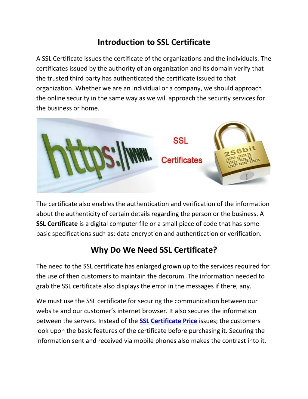 introduction to ssl certificate