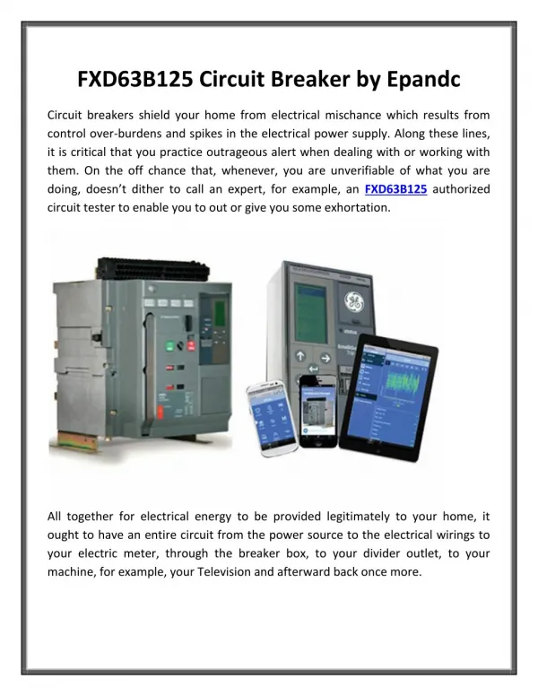 FXD63B125 Circuit Breaker by Epandc
