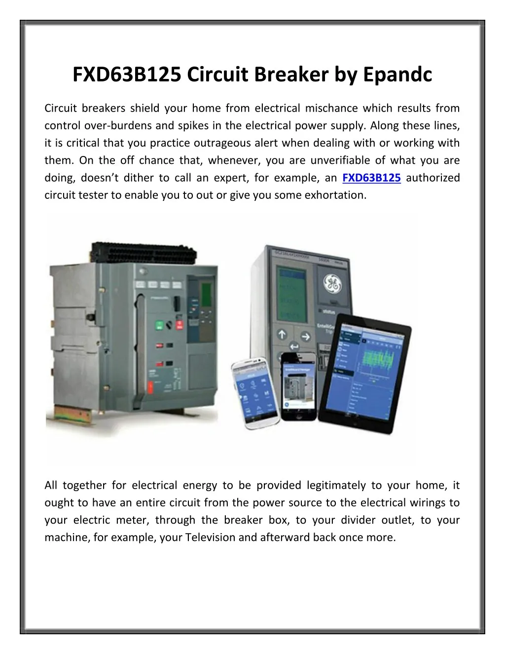 fxd63b125 circuit breaker by epandc