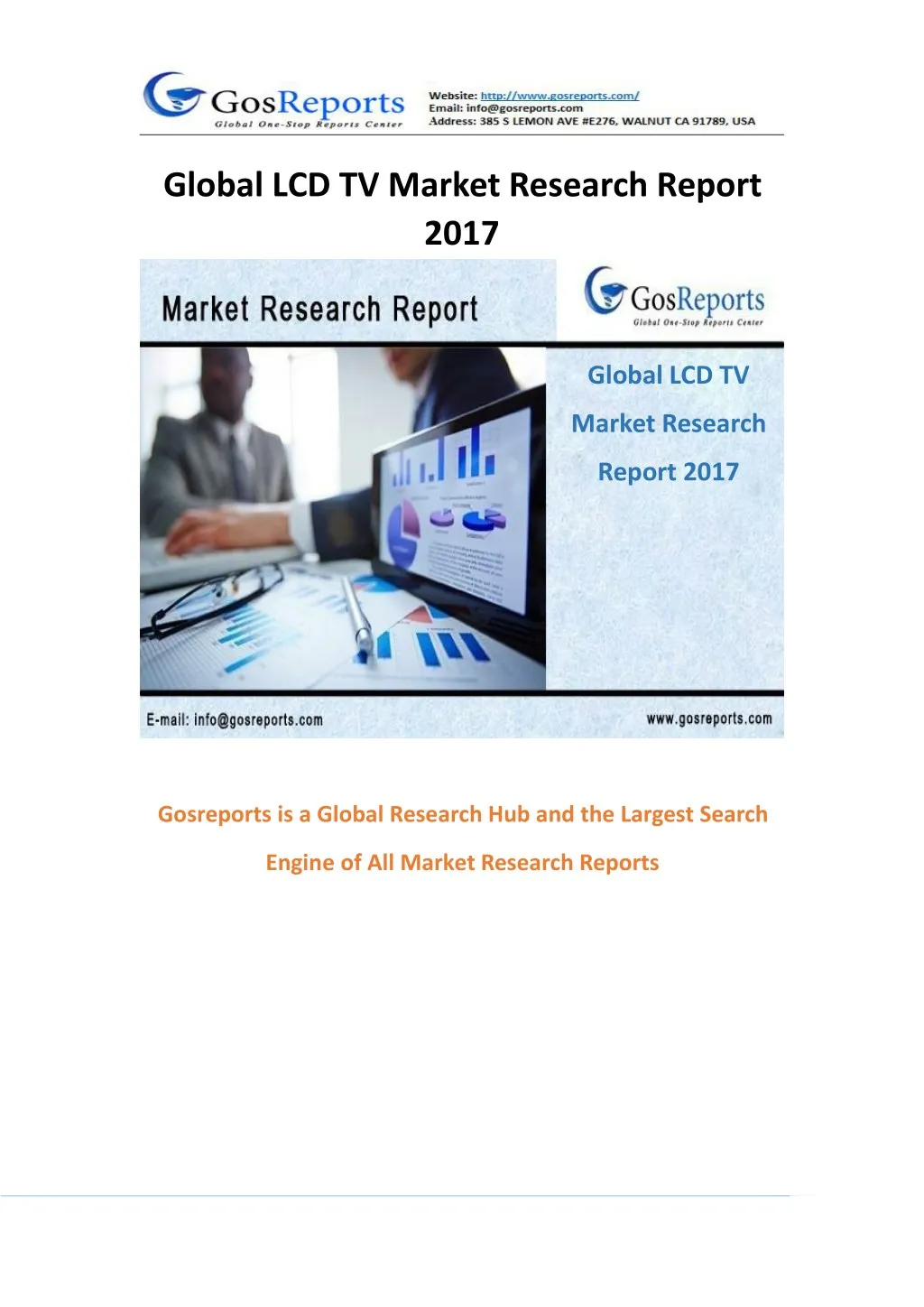 global lcd tv market research report 2017