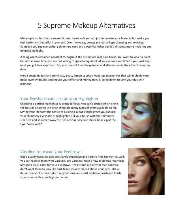 5 Supreme Makeup Alternatives