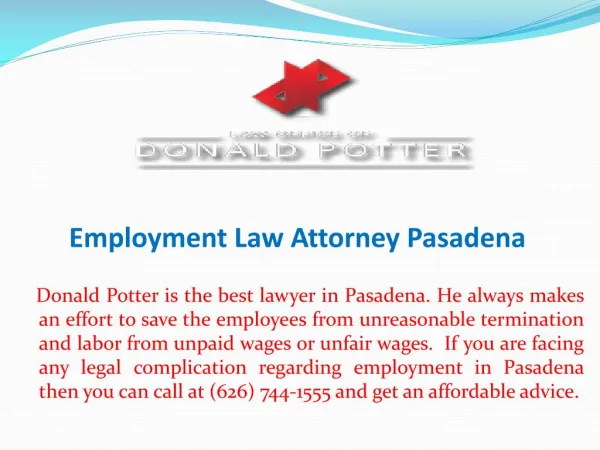 Employment Law Attorney Pasadena