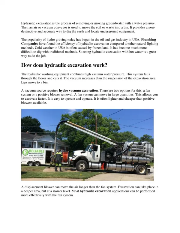 What is Hydro Excavation?
