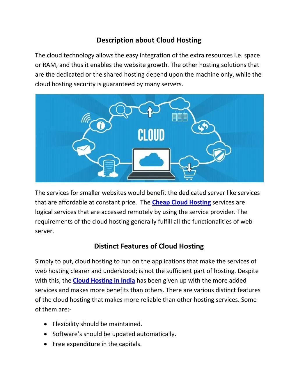 description about cloud hosting