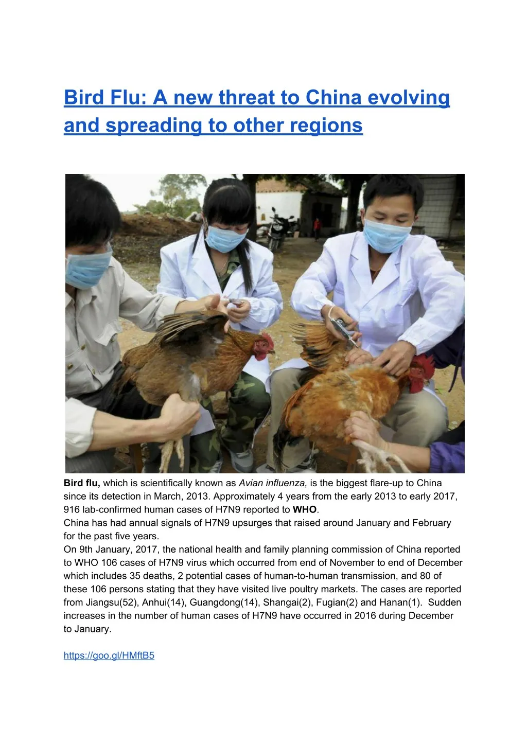 bird flu a new threat to china evolving