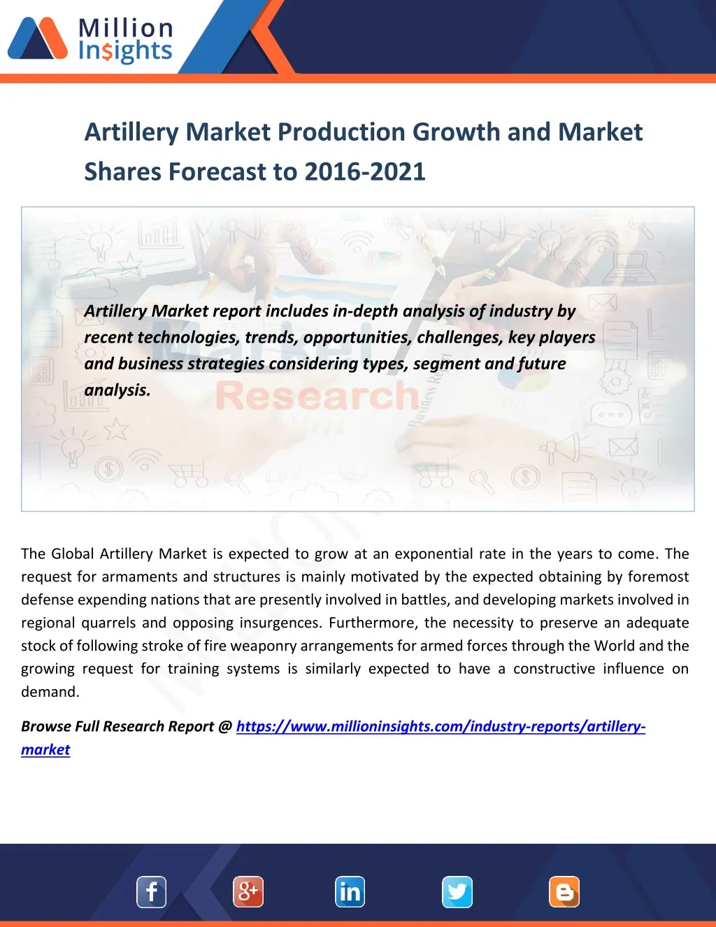 artillery market production growth and market