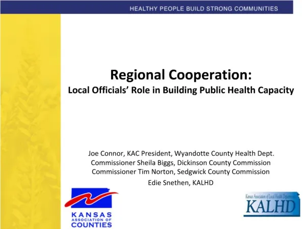 Regional Cooperation: Local Officials Role in Building Public Health Capacity