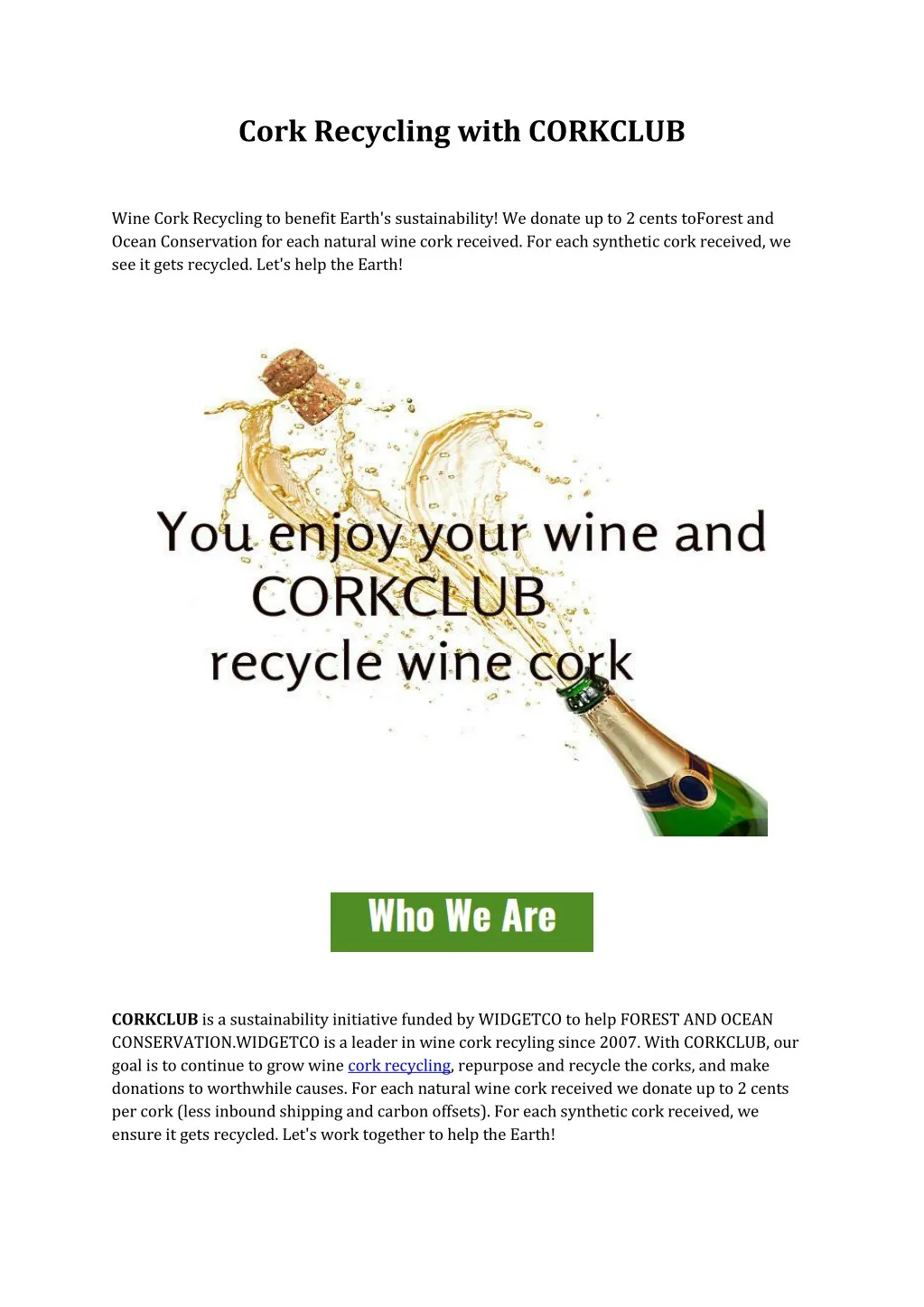 cork recycling with corkclub