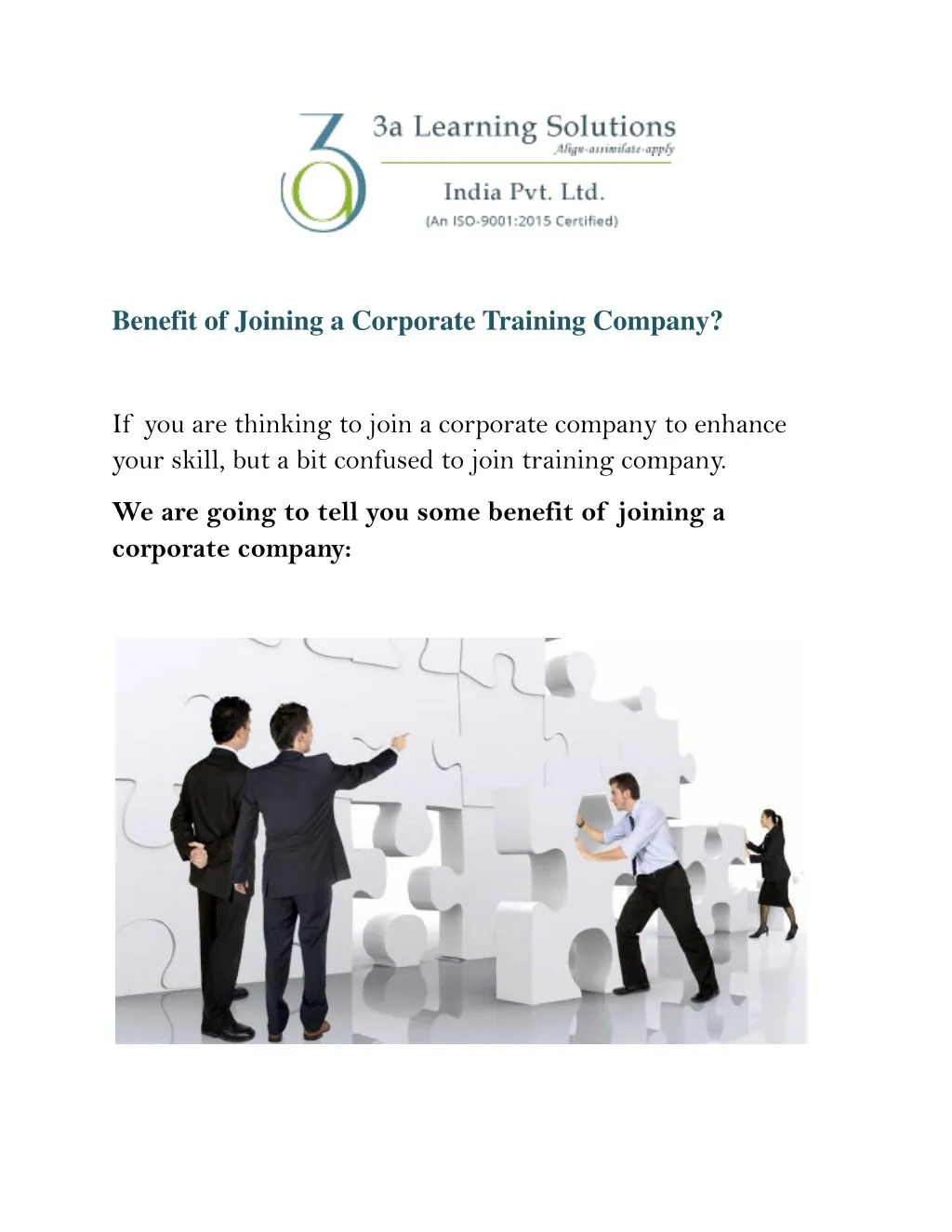 benefit of joining a corporate training company