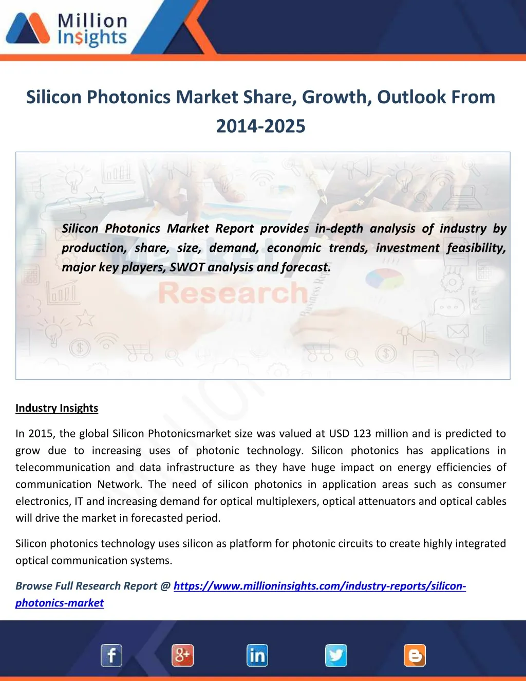 silicon photonics market share growth outlook