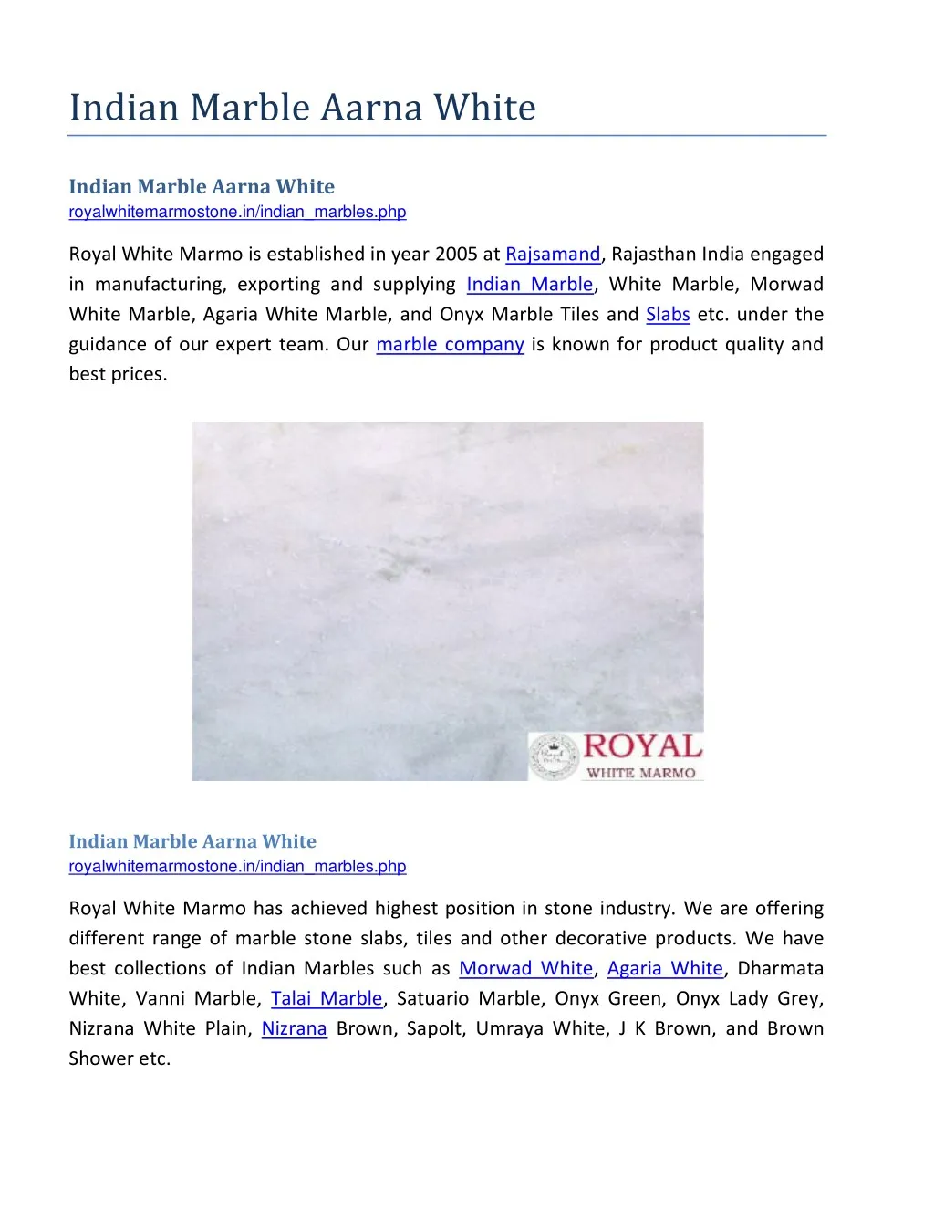 indian marble aarna white