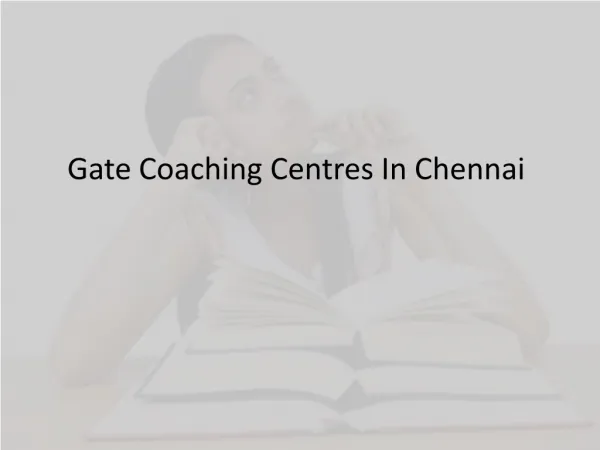 Gate Coaching Centres In Chennai 