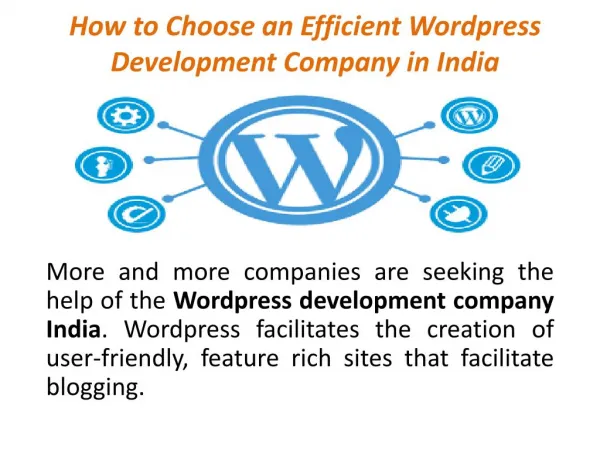 How to Choose an Efficient Wordpress Development Company in India