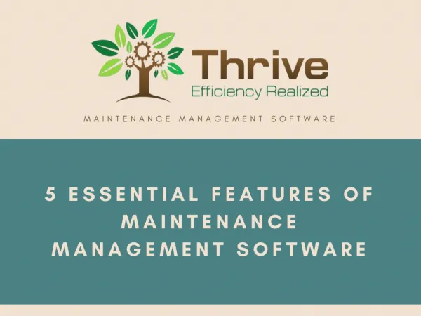 5 Essential Features Your Maintenance Management Software