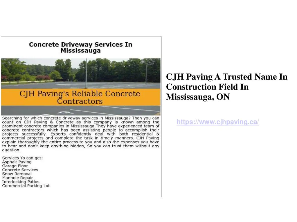 cjh paving a trusted name in construction field