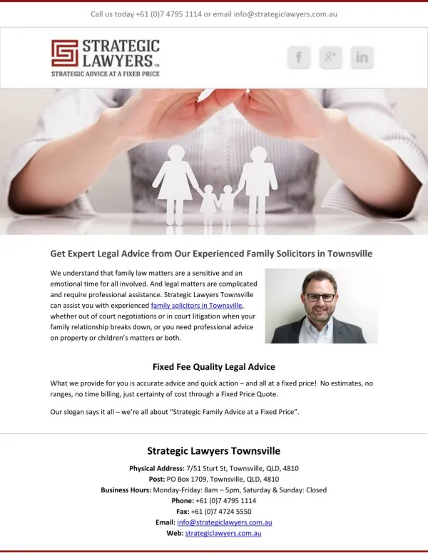 Get Expert Legal Advice from Our Experienced Family Solicitors in Townsville