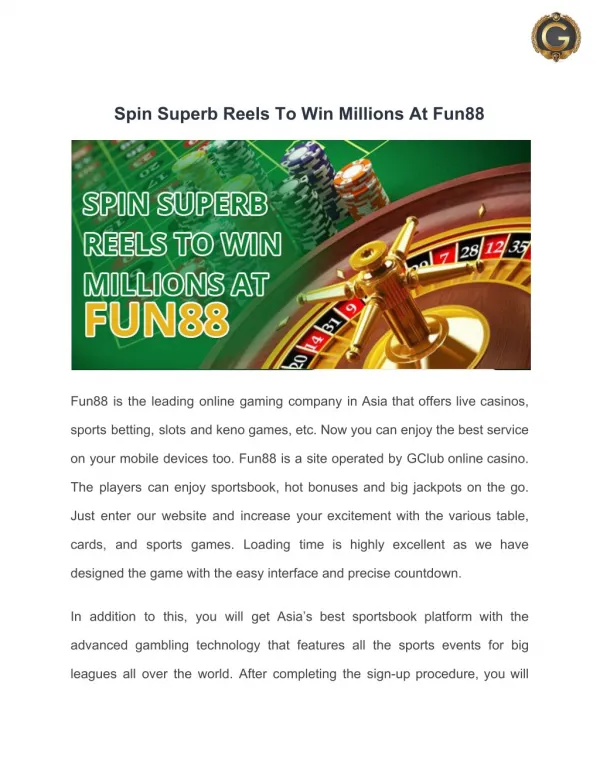 Spin And Win for fun at Gclub online casino