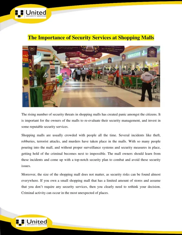 Security Services at Shopping Malls