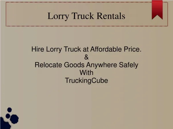Lorry Truck Rentals