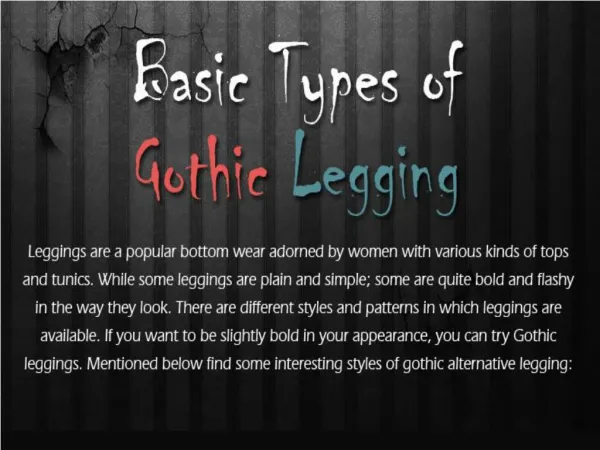 Types of Gothic Legging