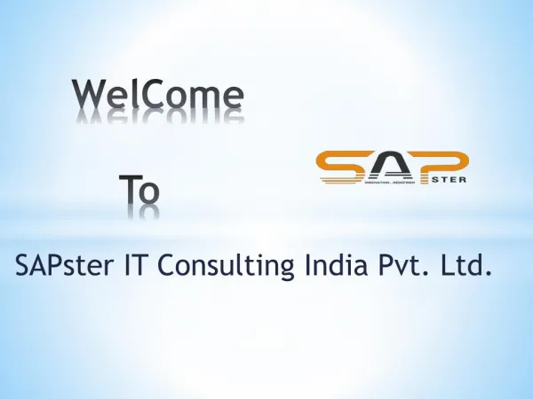 SAPster IT Consulting India Pvt. Ltd.