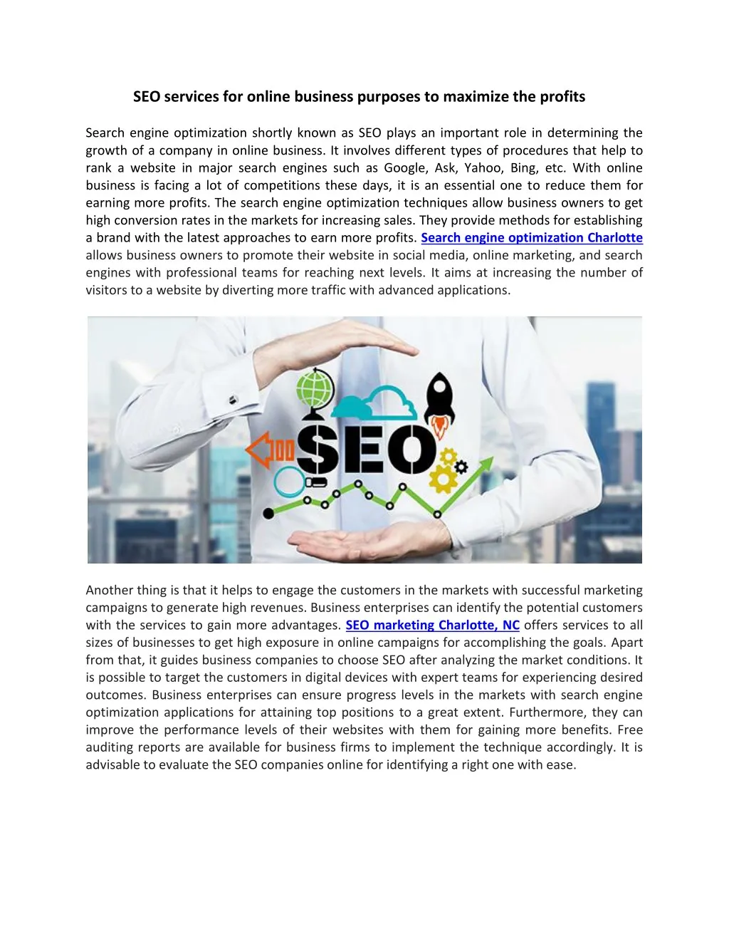 seo services for online business purposes