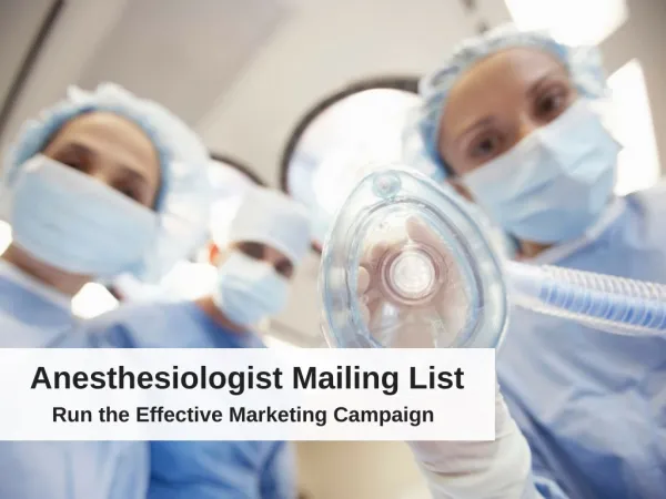 Anesthesiologist Mailing List