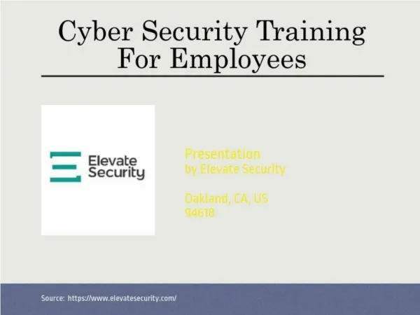 Cyber Security Training For Employees By Elevate Security