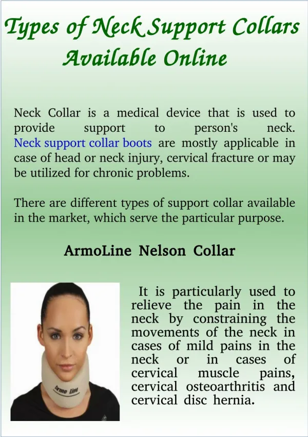 Types of neck support collars available online