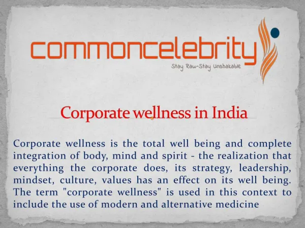 Corporate wellness in India