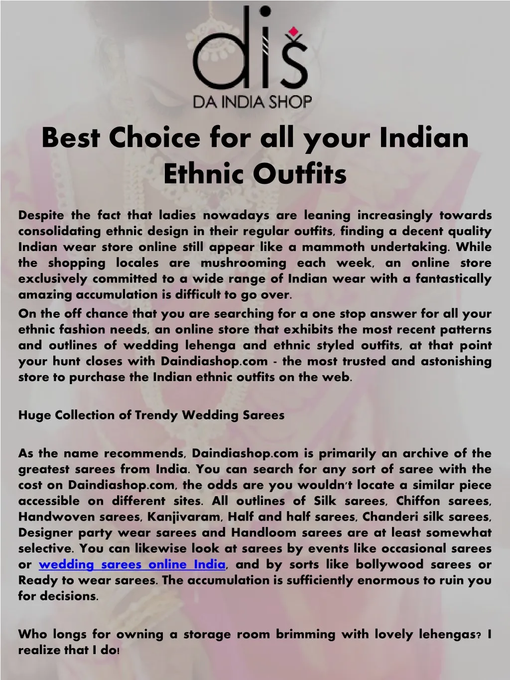 best choice for all your indian ethnic outfits