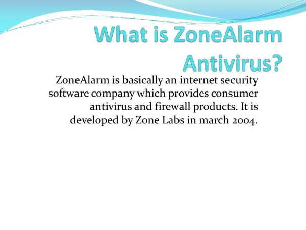 Installation Of Zonealarm Antivirus