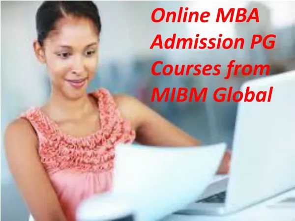 Online MBA Admission PG Courses from MIBM Global