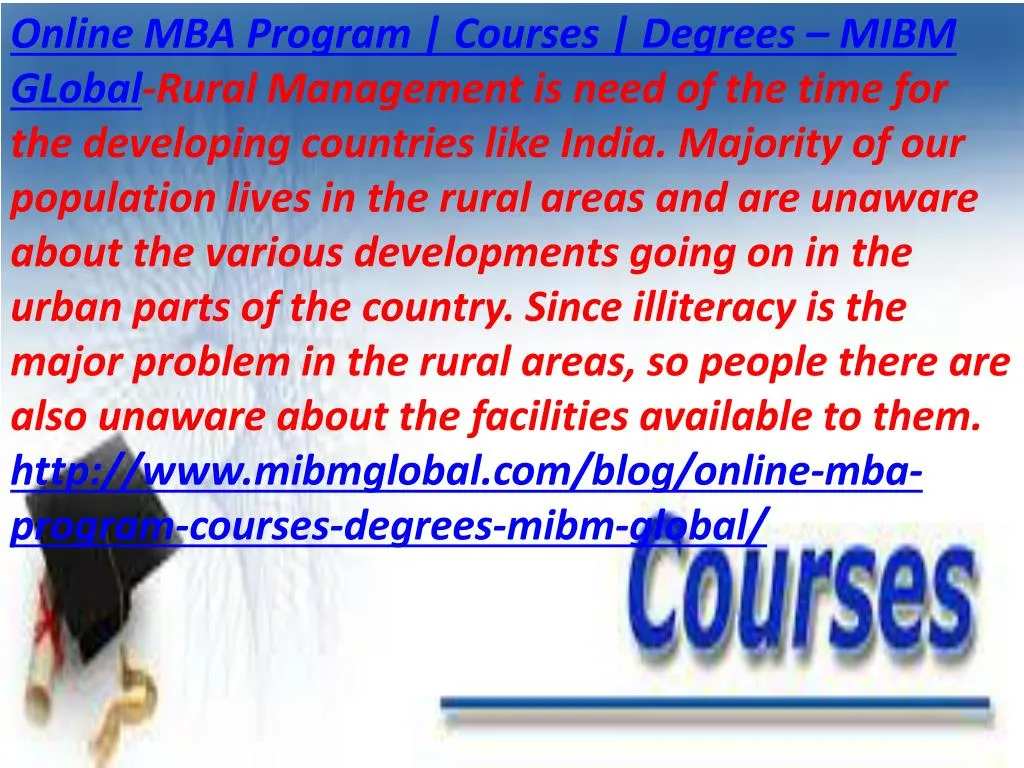 online mba program courses degrees mibm global