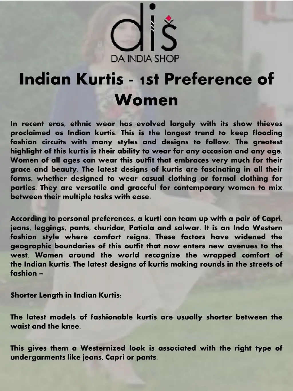 indian kurtis 1st preference of women