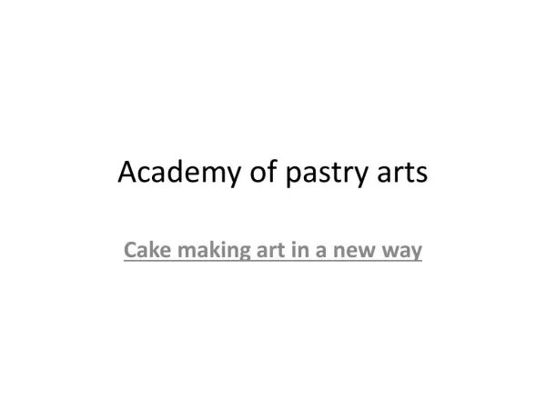 Cake making art in a new way