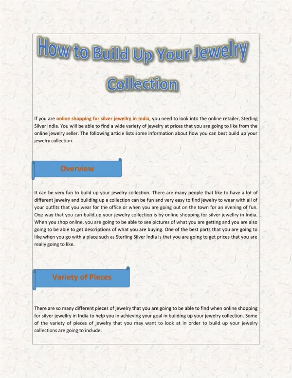 How to Build Up Your Jewelry Collection